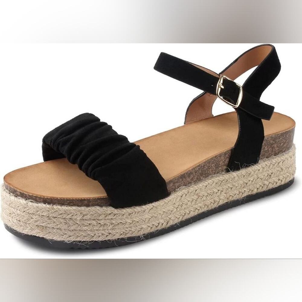 Mysoft Espadrille Summer Sandals Open Toe Wedge Casual Sandals Women Size 7 New